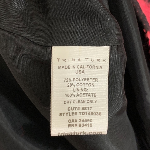 Trina Turk Pink & Gray Geometric Brocade - Picture 7 of 7